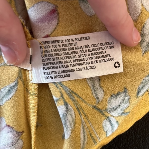 XHILARATION Mustard Yellow Floral Dress SZ Small - Picture 7 of 8